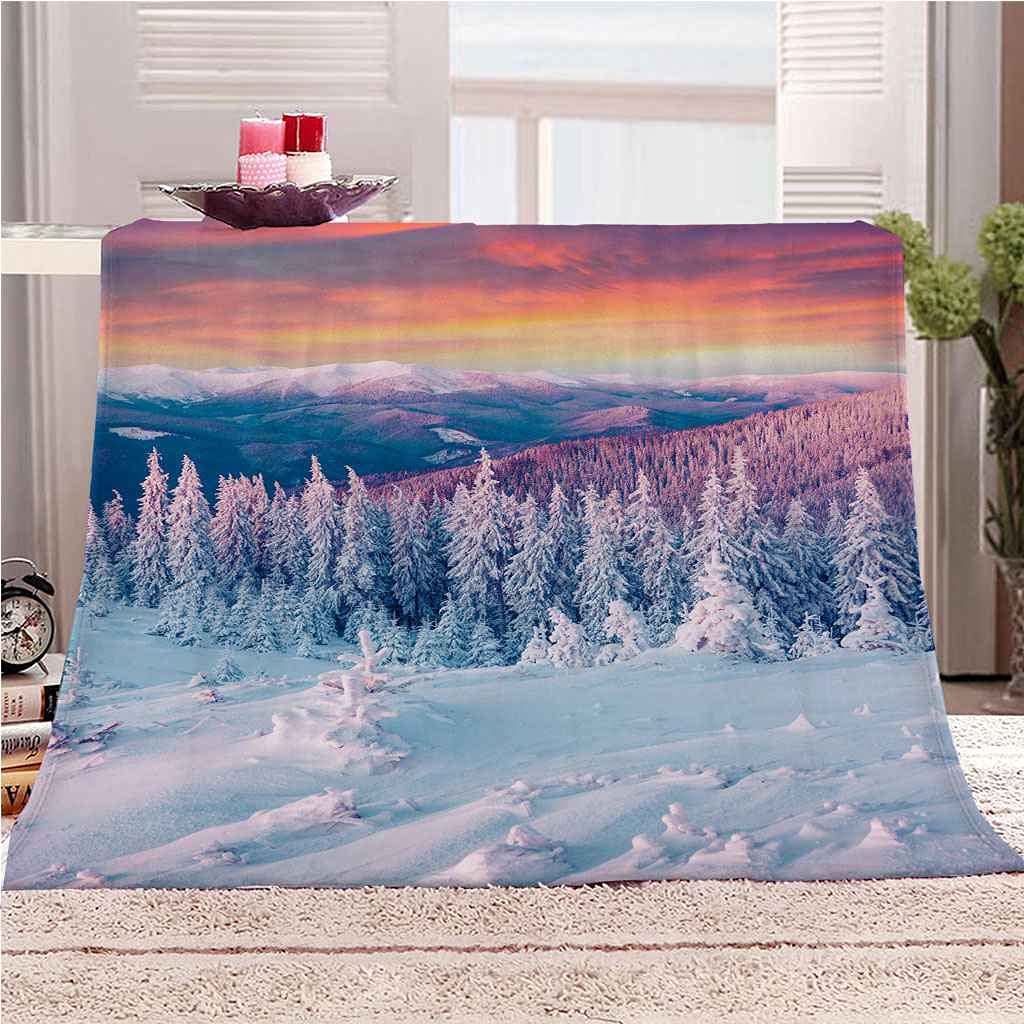 Couverture scène de neige pour des soirées cocooning chaleureuses au salon
