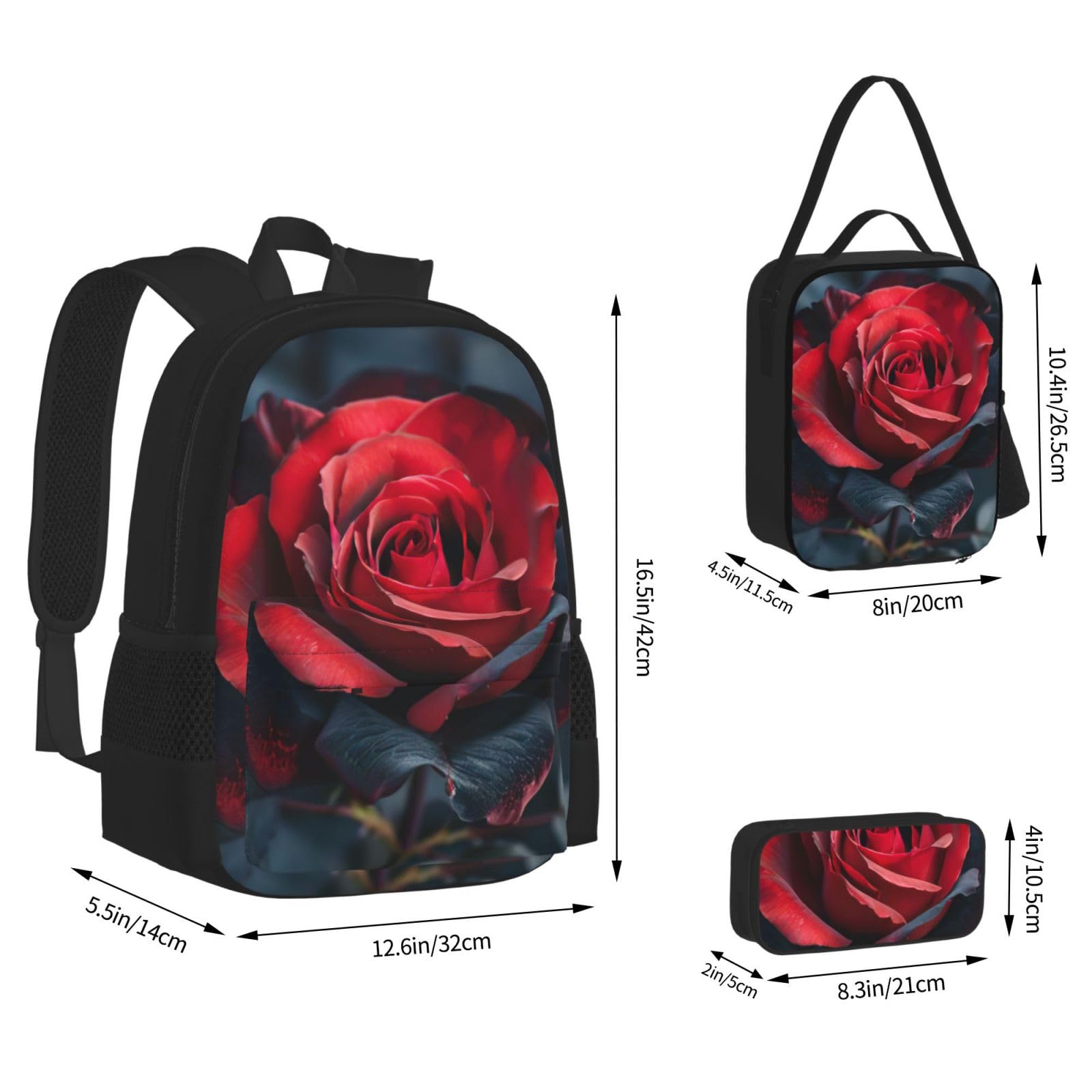 Zaino, borsa portapranzo, astuccio, set da 3 pezzi, per lavoro e