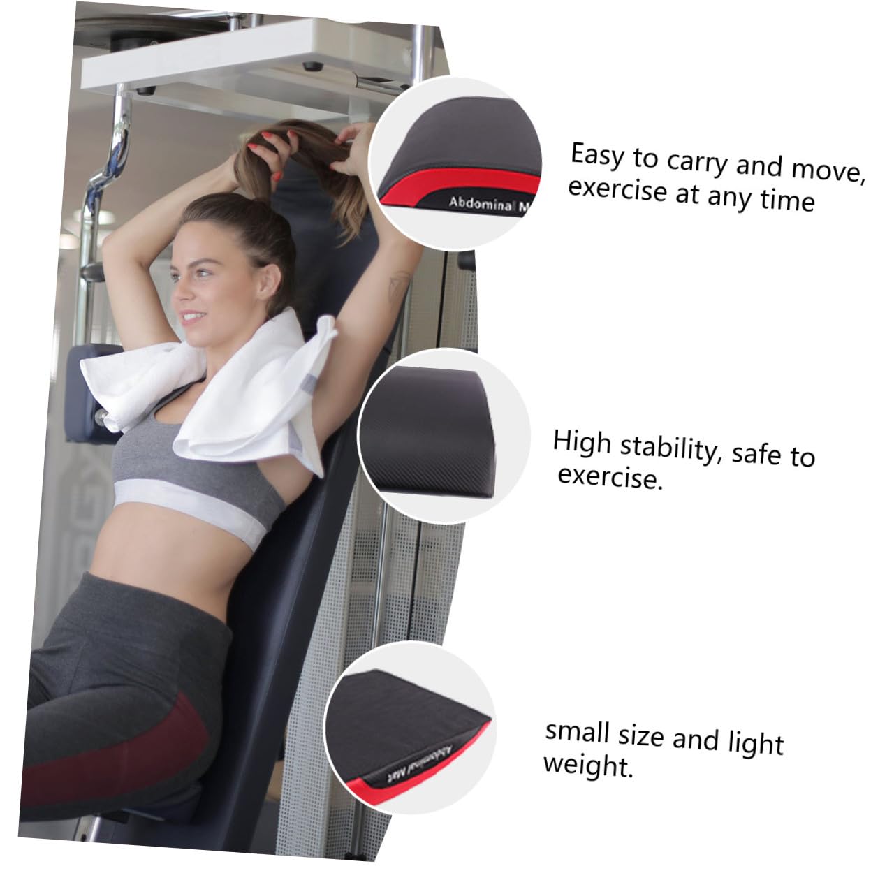 Happyyami Materassino Pieghevole per Addominali in Cotone Supporto Schiena, Cuscino per Allenamento Addominali per Esercizi Abdominali e Varie Attività Fitness