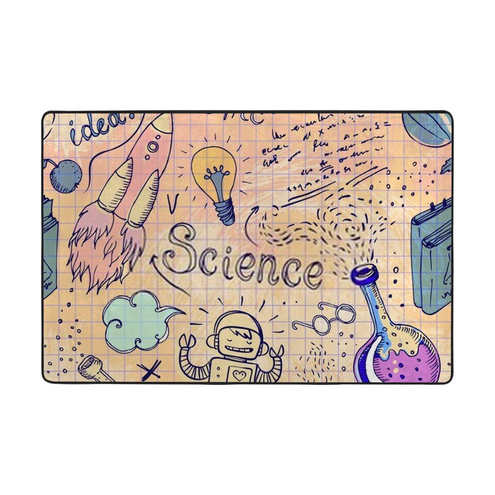 Tapis de laboratoire et science pour chambre de grand format en velours corail Ruchen