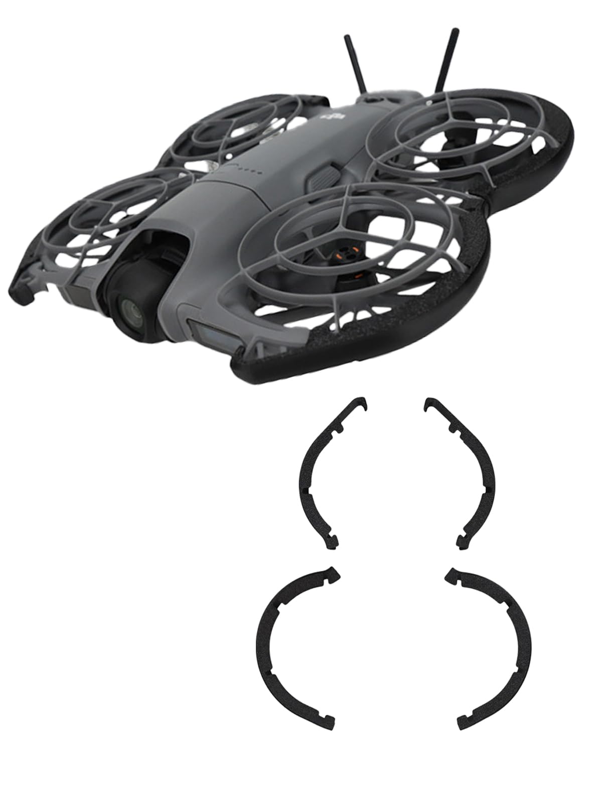 Bumper for DJI Neo 2 Drone, FJIASTB PE Propeller Guard Protector (Black)