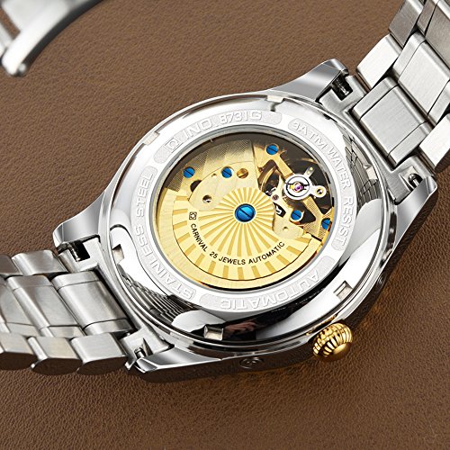 Carnival CA8465212 Mens Tourbillon Multifunction Calendar Sapphire Full Gold Automatic Waterproof Watches thumb #4