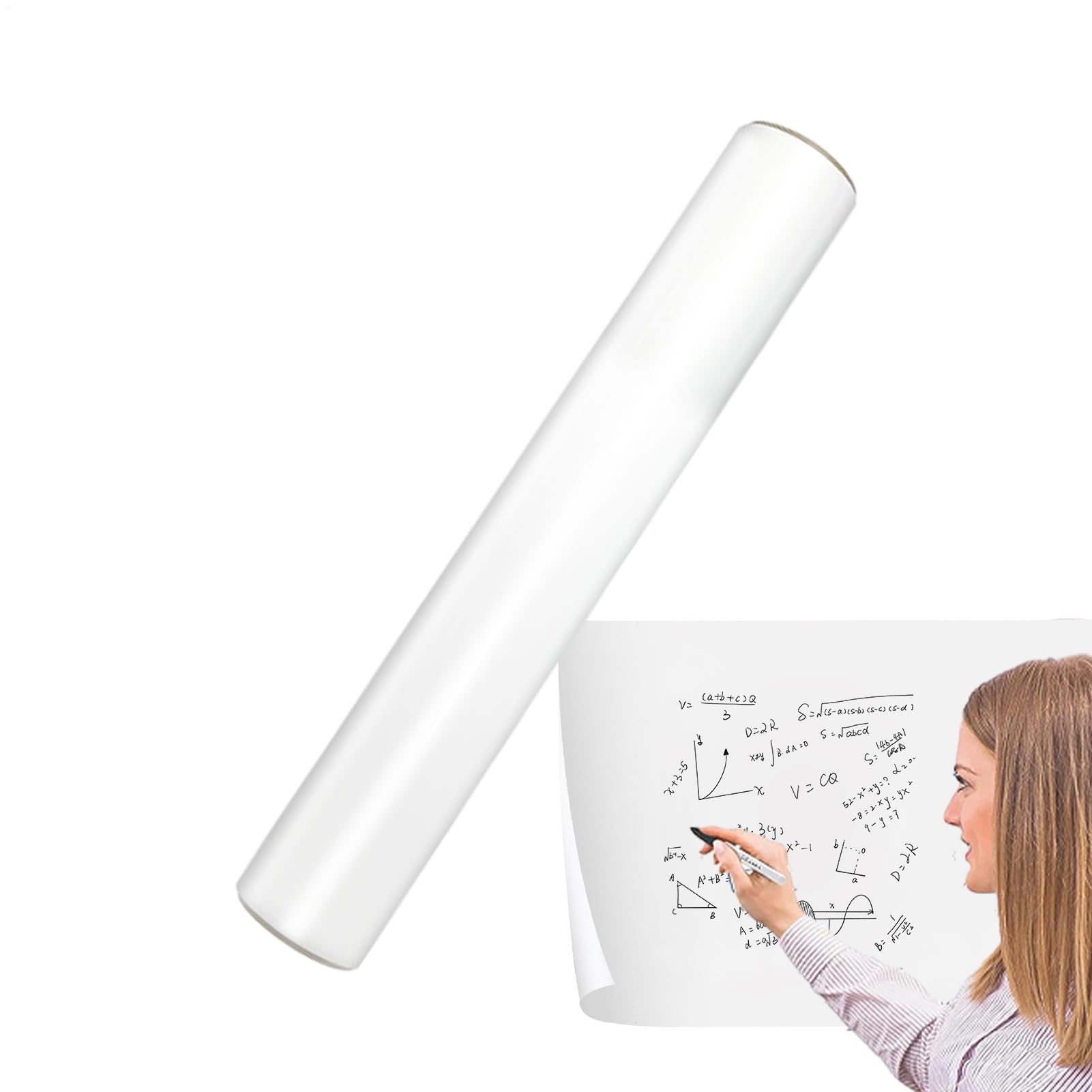 Whiteboard Paper Sticker Roll - 45CM Width, 2/3/5/10M Long, Static Whiteboard Sheets Stick On Wall, Self Adhesive Dry Erase Chalkboard Wallpaper, For Graffitire Frigerator Note Home Offices School