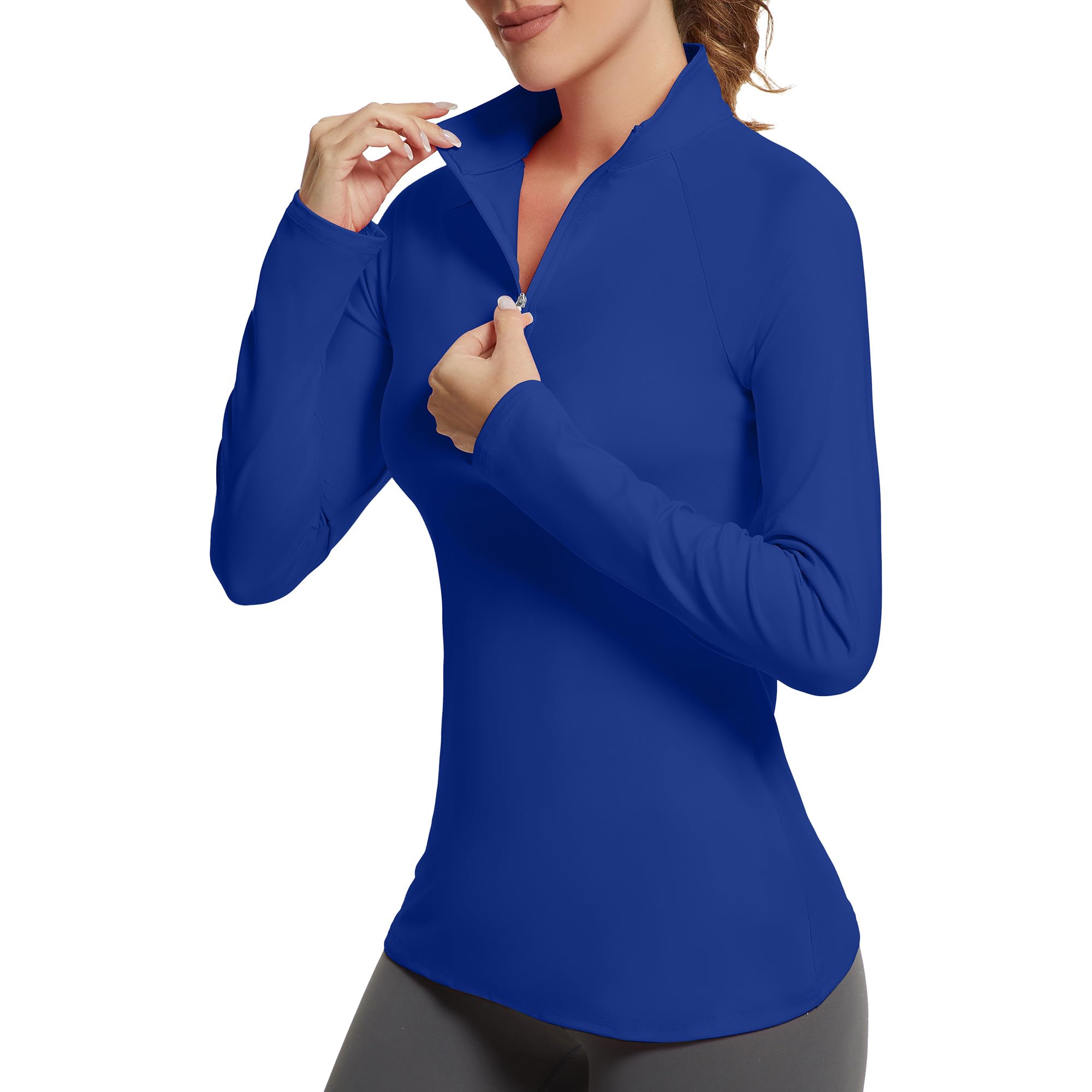 GGOV Golf Shirts for Woman UPF 50+ Sun Protection Quick Dry Lightweight Long Sleeve Polo Shirts for Woman Rash Guard
