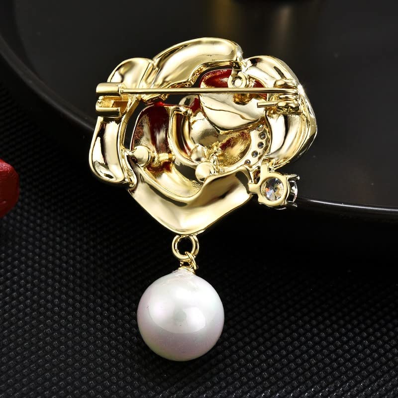 Image of Flower Brooch for Women Rhinestone Flower Brooch Pins Floral Brooches Jewelry Gift for Mom Wife