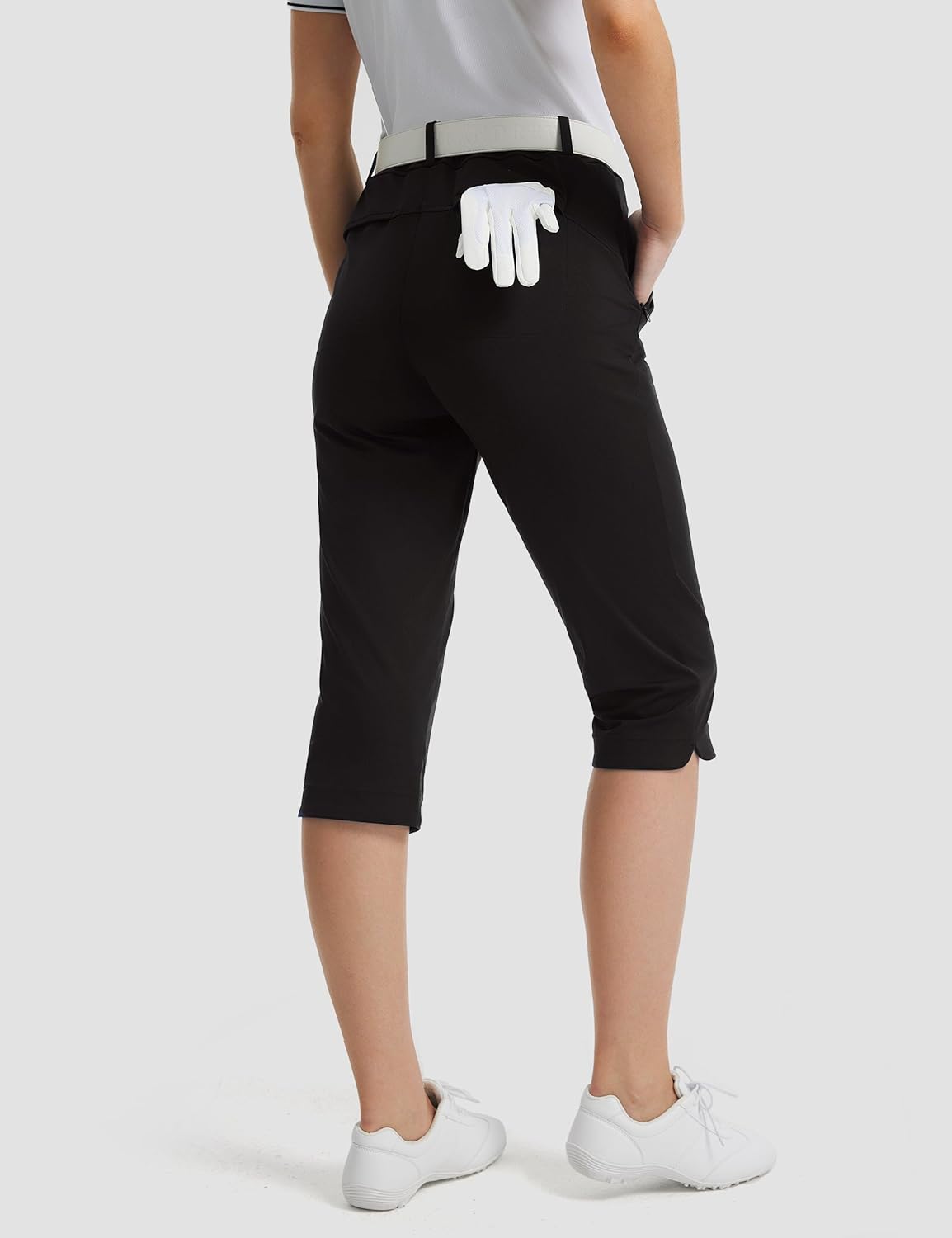 FitsT4 Sports Women 18" Golf Capris Pants Dressy Casual Stretch Capri Pants with Pockets - Image 3