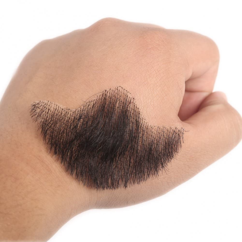 Simulazione da Uomo Barba Finta Capelli Umani realistici Barba e Baffi Finti per Il Trucco Oggetti di Scena Cosplay