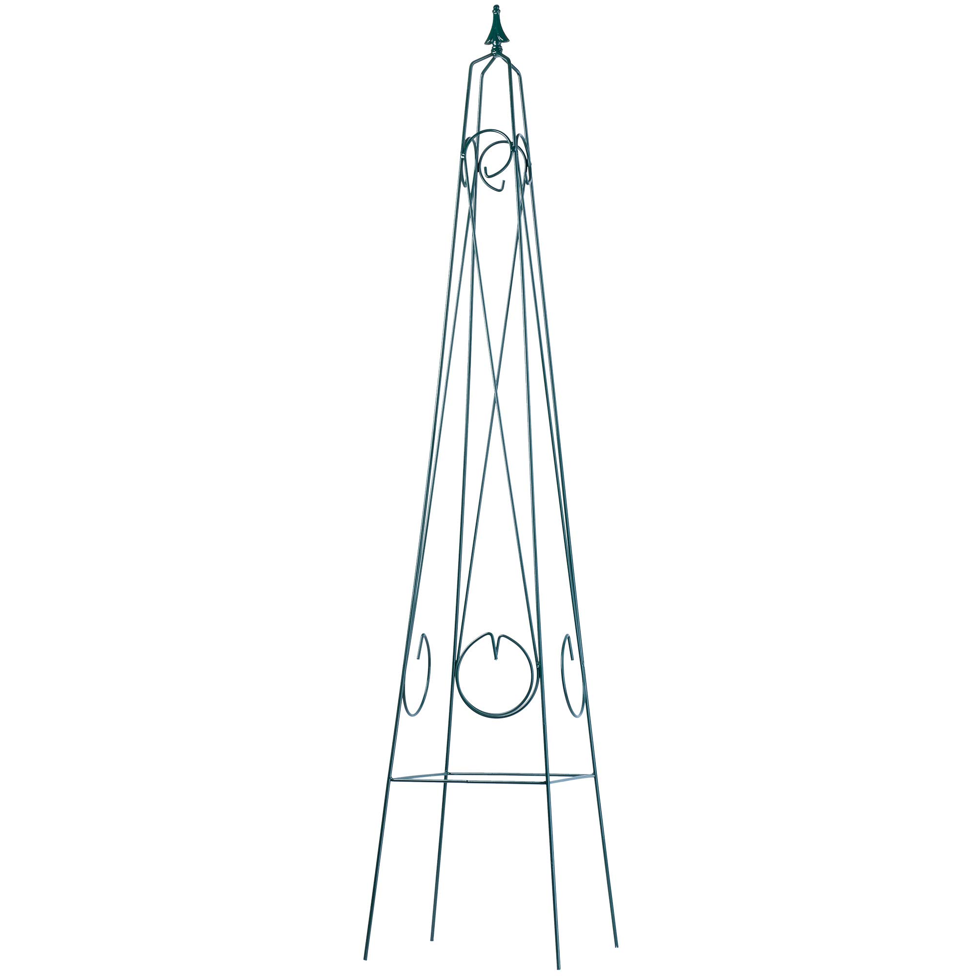 KADAX Tuteur en acier pour plantes grimpantes en pyramide résistant aux intempéries Vert 30 x 150 cm vert