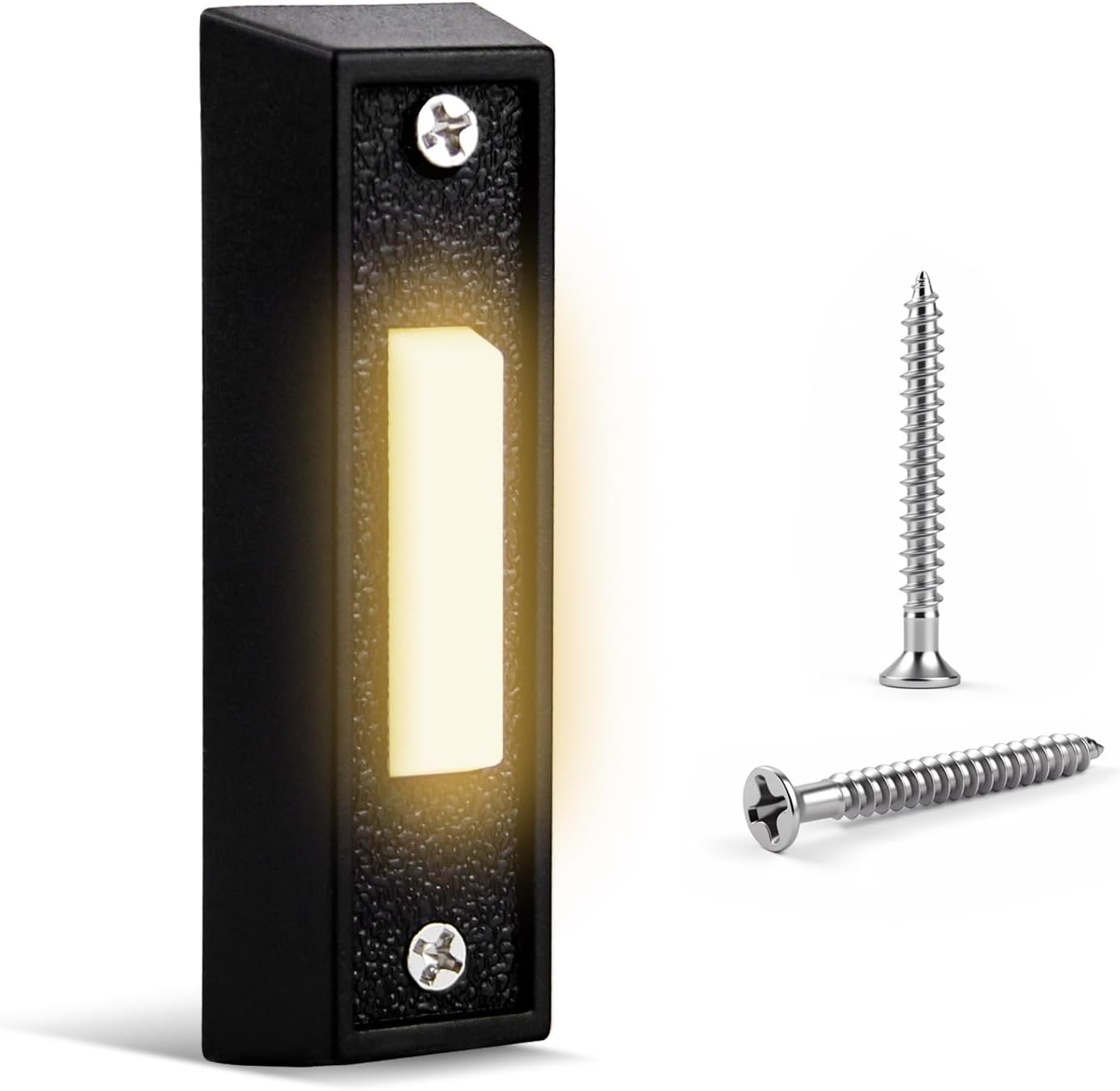 Lighted Doorbell Button, Wired Door Bell Push Button Replacement Door Bell Push Buttons LED Door Chime Wall Mounted Doorbell Switch Garage Doorbell Button (Warm Light)