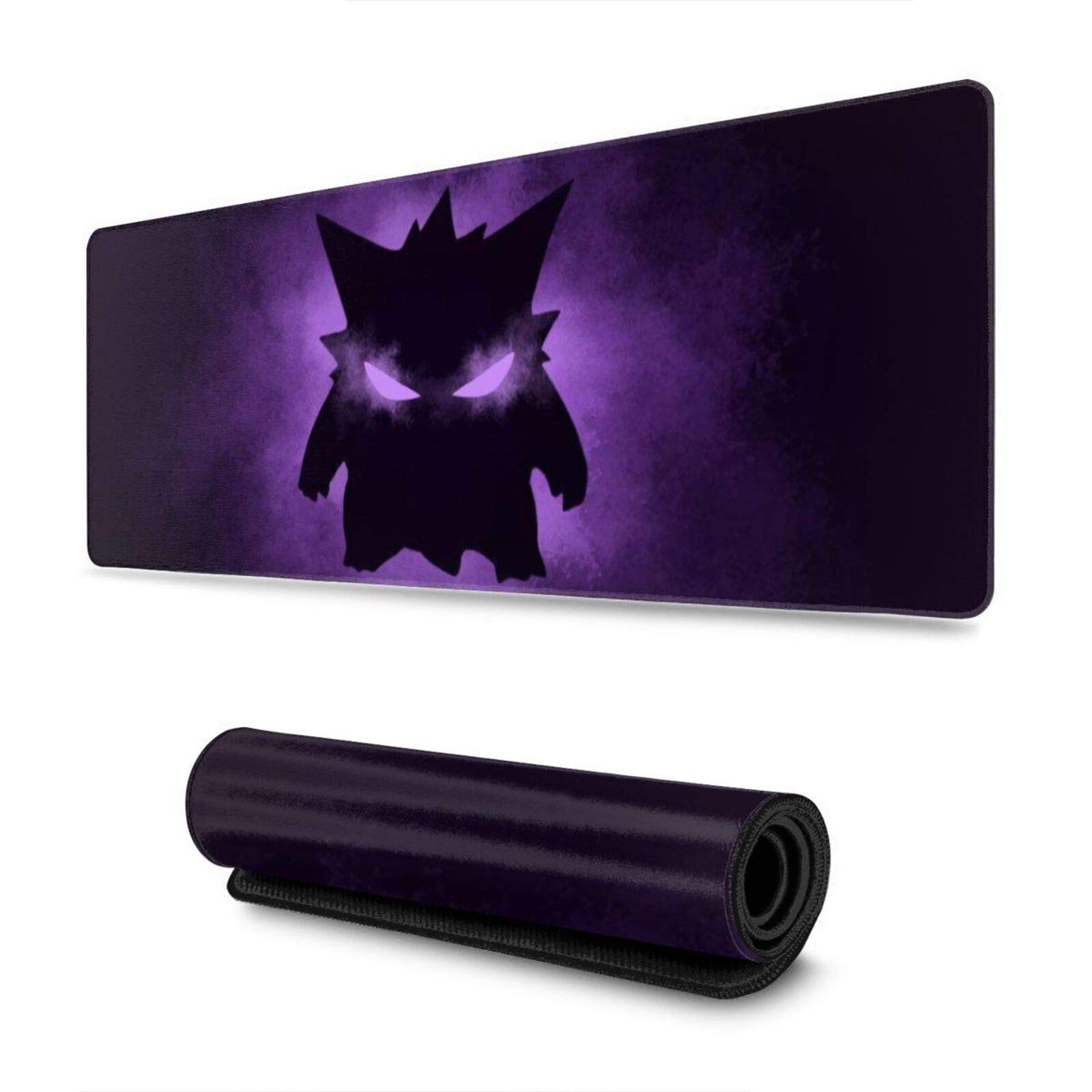 Gengar Mouse Pad Mouse Mat with Stitched Edge Non-Slip Rubber Base Electronic Sports Oversized Mousepad Laptops Computers and PC Gaming 11.8X31.5 Inch Mouse Large Extended Pads - Pattern_01 One Size