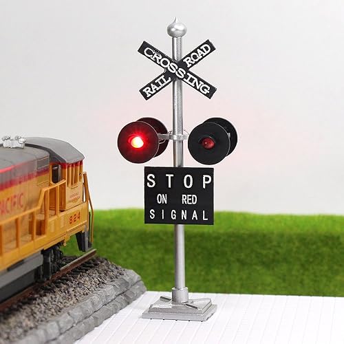 Miniatura 7 de JTD876RP - 1 juego de señales de tren de ferrocarrilpista de escala HO, 4 cabezales LED hechos + placa de circuito intermitente, luces de señal de
