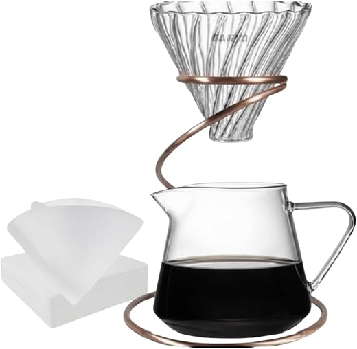 DOPPIO Glass Pour Over Coffee Maker Carafe & Dripper Set