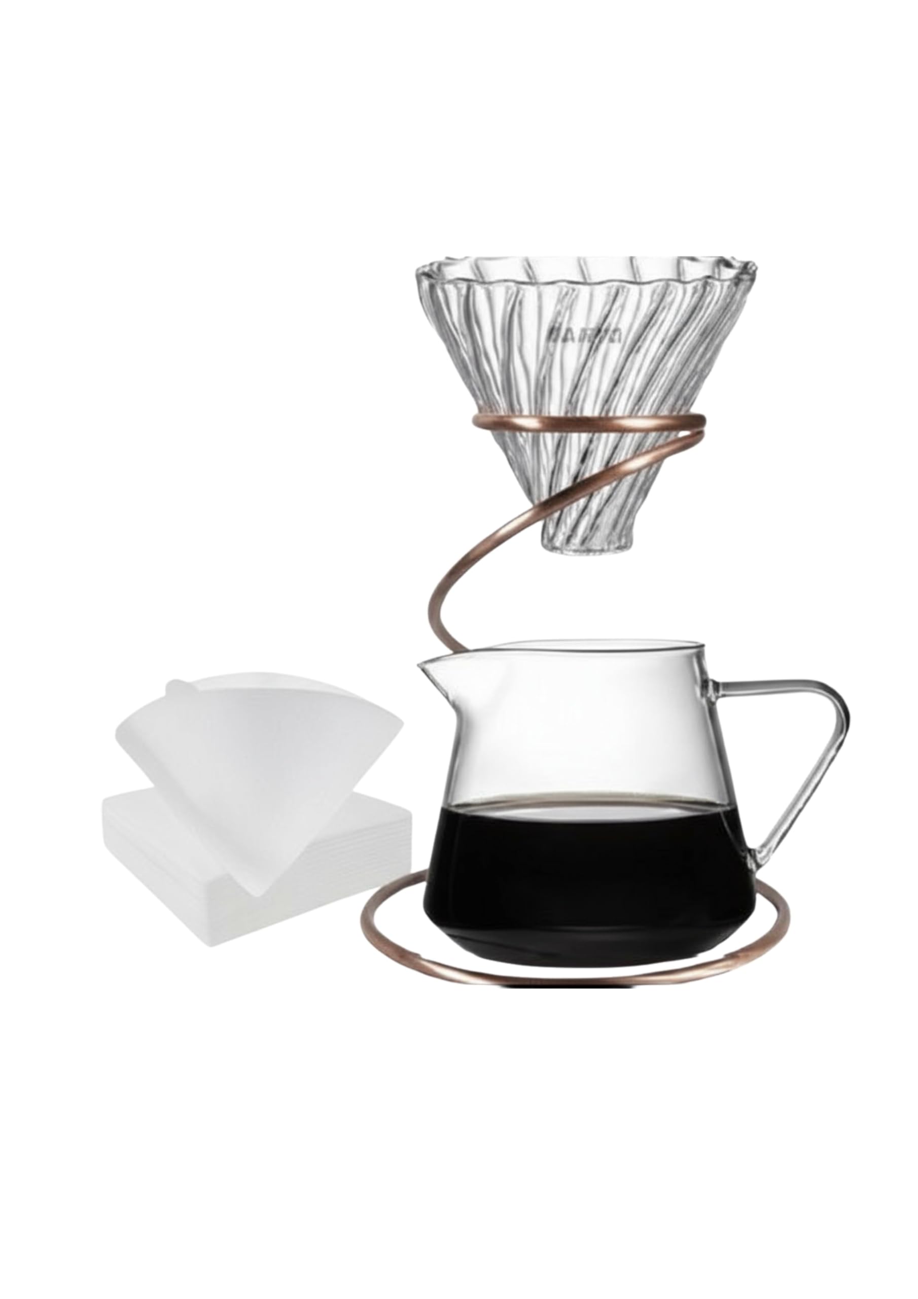 DOPPIO Glass Pour Over Coffee Maker Set – Dripper, Server & Filter Papers-image-24