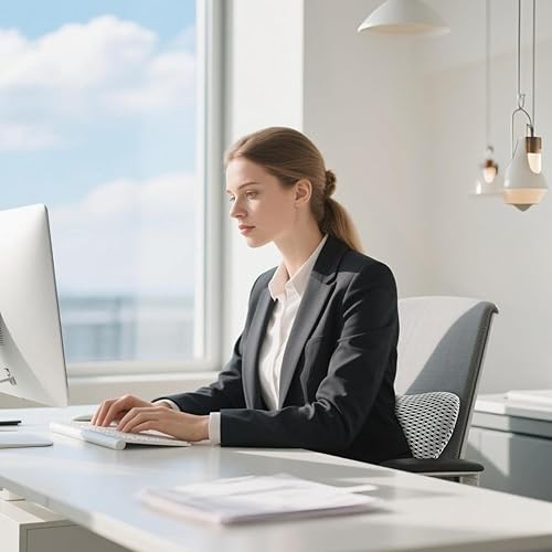 Vista 21 de Almohada lumbar, almohada de apoyo lumbar de espuma viscoelástica para silla de oficina y asiento de automóvil, almohada de apoyo para aliviar