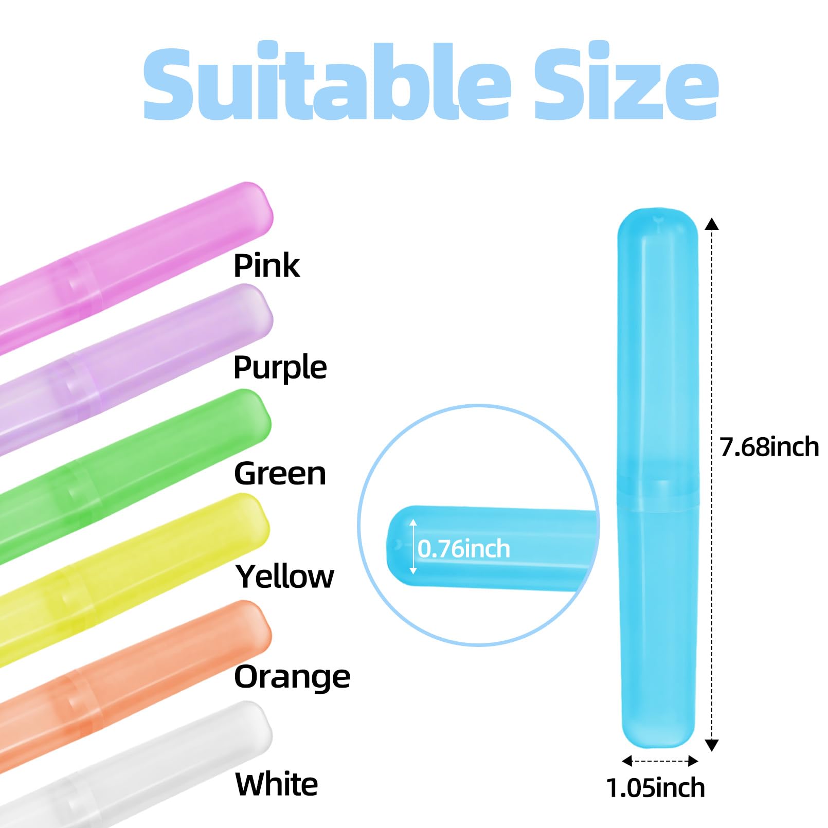 Lot de 21 porte-brosses à dents de voyage en plastique respirant et portable pour voyage, maison, camping, école, entreprise (7 couleurs)