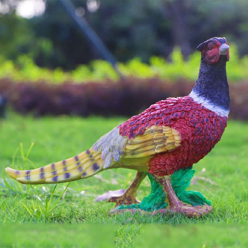 MNUvxzaewf Garden Statues Outdoor Decor Balcony Figurine Simulation Pheasant Sculpture Animal Resin Crafts(32 * 12 * 23cm)