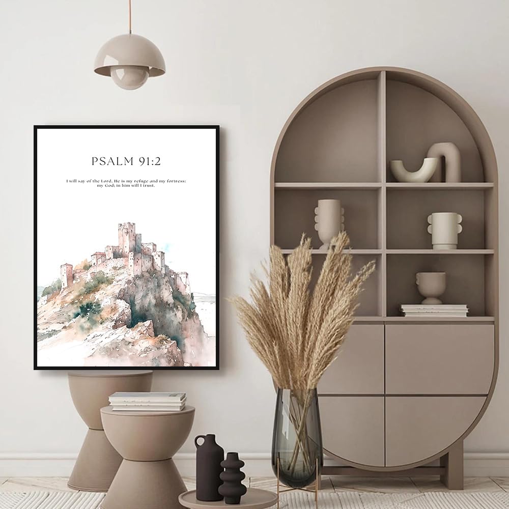 Psalm Jeremiasz Inspirujące cytaty płótno sztuka ścienna – chrześcijański werset biblijny plakat z obrazem Jezusa do salonu lub wystroju domu (SKU 1,40.6x61.0 cm=(40x60cm), czarna metalowa rama)