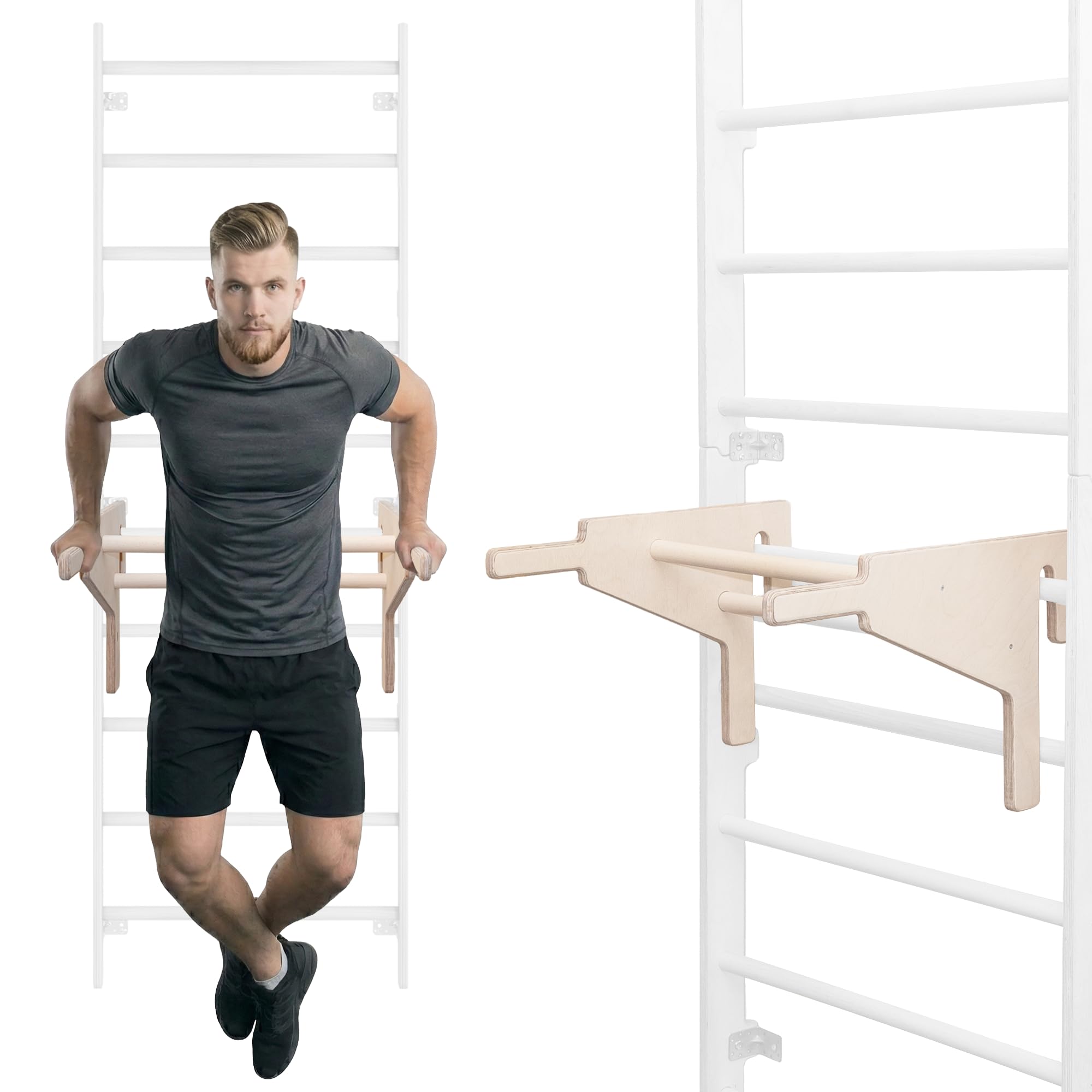 MAMOI Barre per trapioli, maniglie per esercizi di forza, regolabili in altezza, calistenica e flessioni, attrezzo fitness per casa, lingotti di allenamento stabili