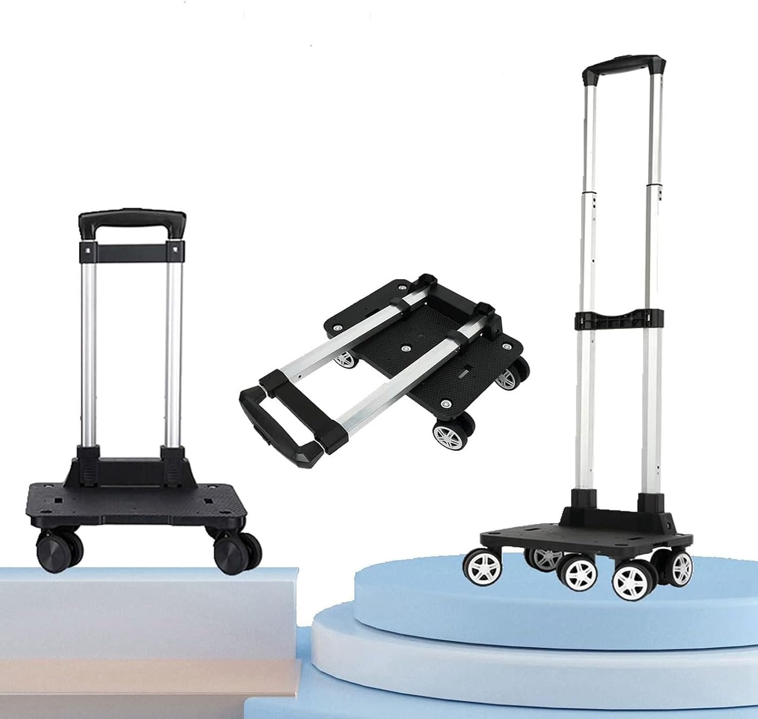 Folding Shopping Trolley Cart, Portable Luggage Hand Truck for Grocery and Travel, Compact and Convenient Design