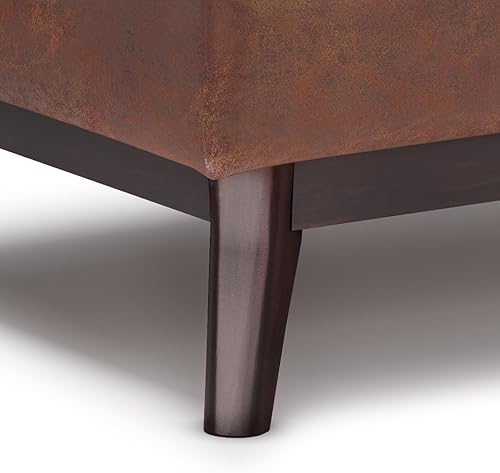 Miniatura 434 de SIMPLIHOME Owen - Bandeja rectangular moderna de mediados de siglo de 34 pulgadas de ancho, otomana pequeña para almacenamiento de mesa auxiliar, en