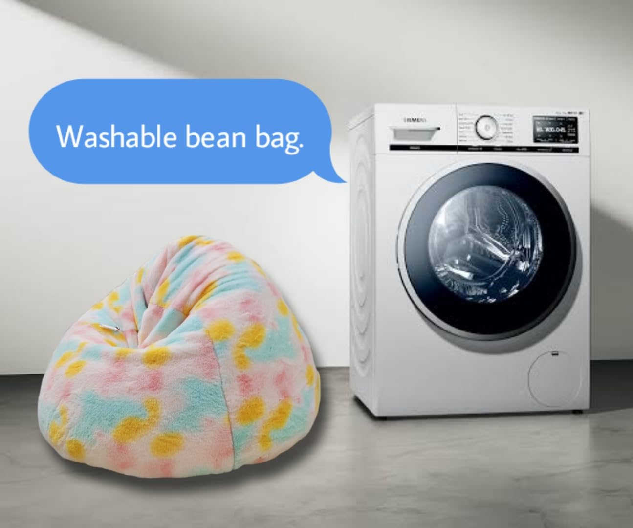 Bhailu Art New Premium Tie Dye Rainbow Furry Bean Bag Chair for Kids and Adults. Luxurious Fur Bean Bag XXXL (Multicolour) (Rainbow Bean Bag Cover (Without Beans)) 3