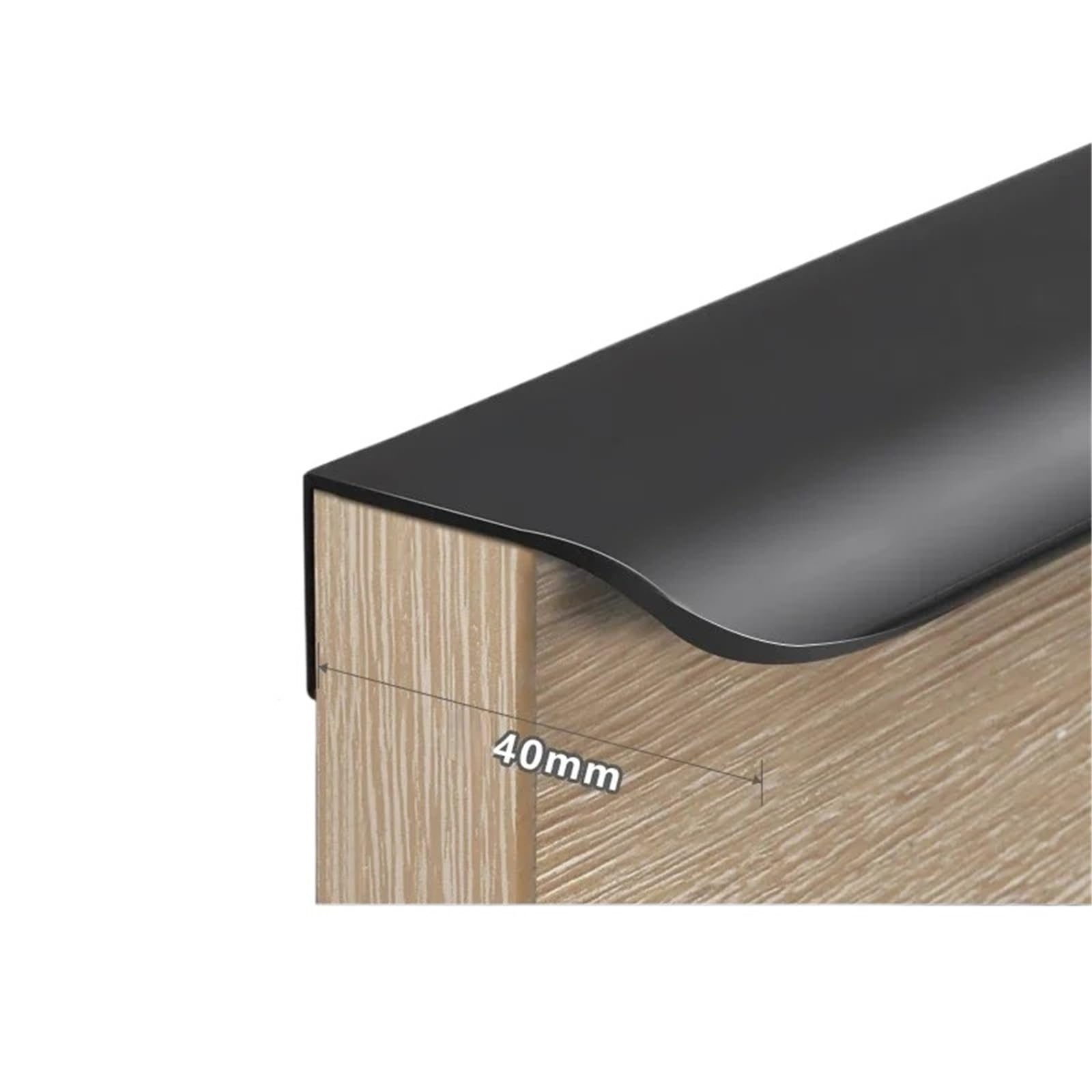 Wenyog One Color Cabinet Pulls Hidden Handles For Furniture Kitchen Cabinet Minimalist Wardrobe Cupboard Drawer Knobs Aluminum Alloy(Black-80Mm)