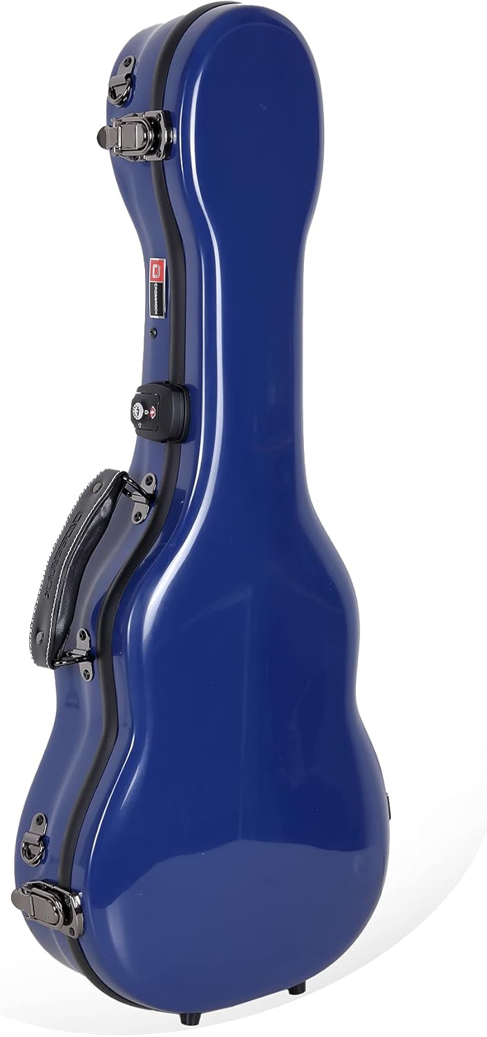 Crossrock Deluxe Fiberglass Tenor Ukulele Case with TSA Lock, Navy Blue (CRF2020TUNVBL)