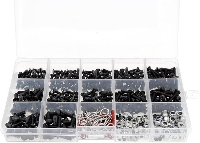 Kit Viti Universali Per Auto RC - 500 Pezzi M3 M4 Con Scatola Portautensili Magnetica - Foto 10