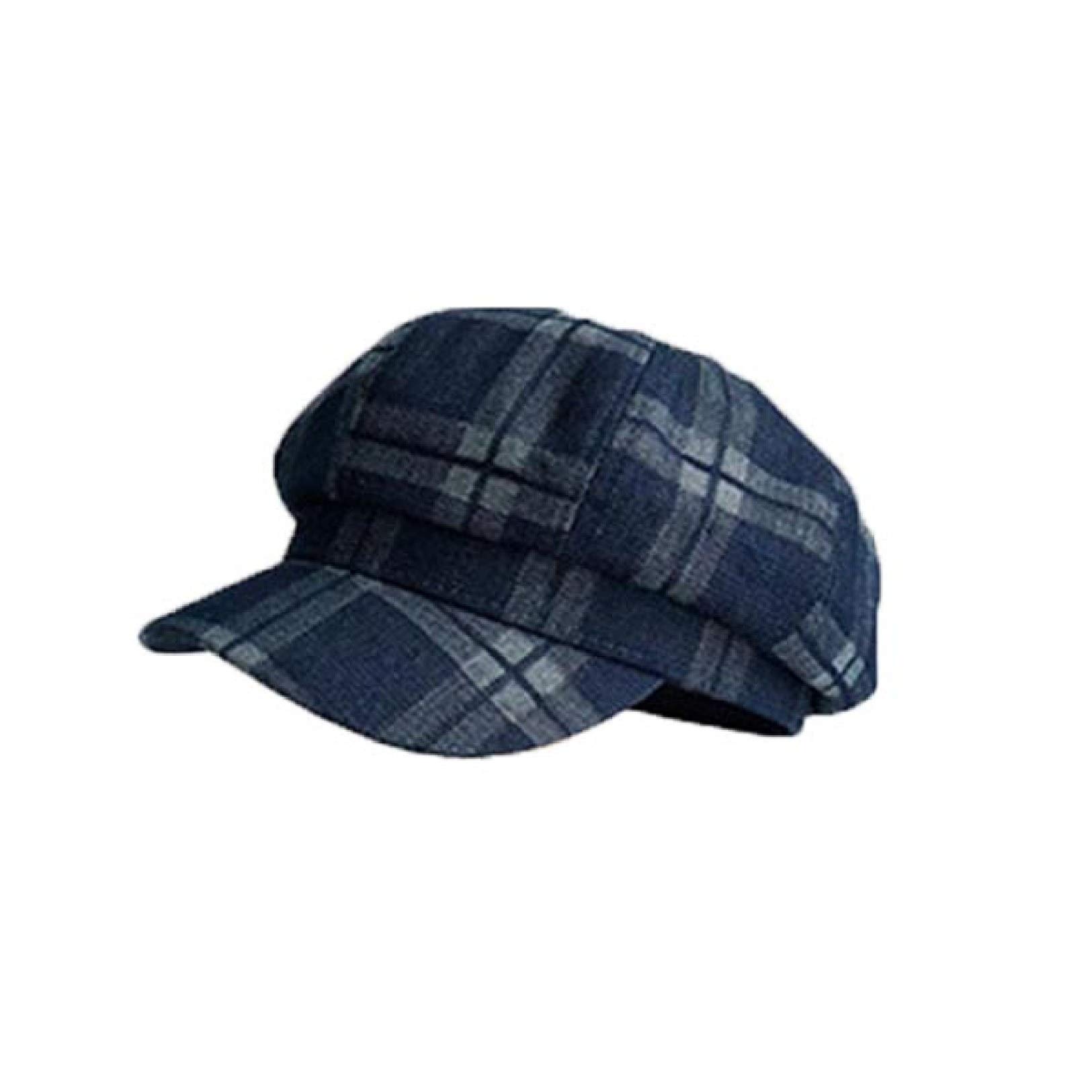 Women's Grey Check Baker Boy Hat – Newsboy Style, Adjustable, 8-Panel, 100% Polyester