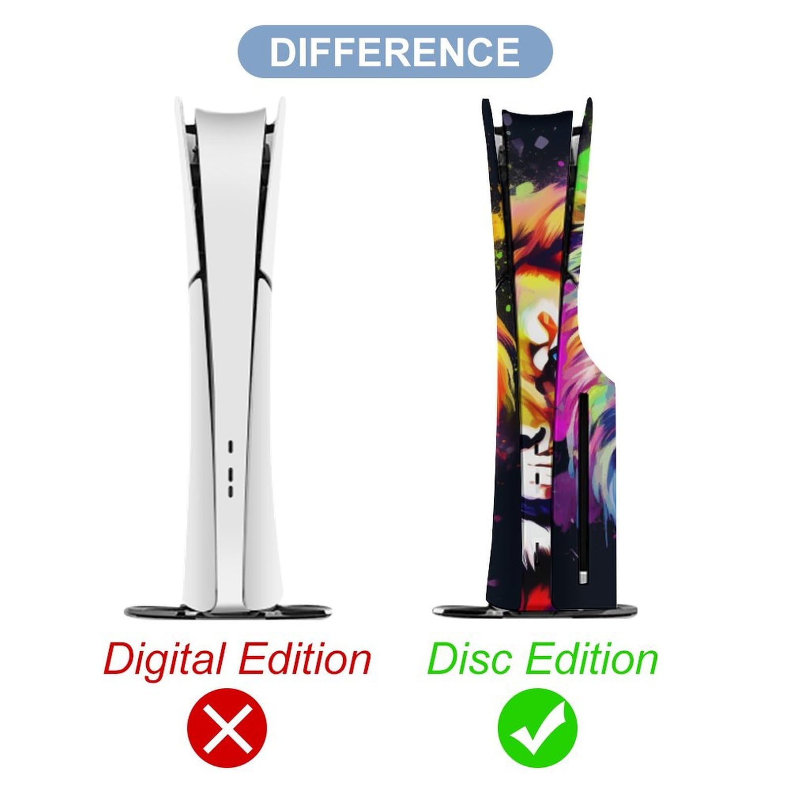 Calcomanía para PS5 Slim Disc Skin Painting Lion Skin Console Controller Accessories Cover Skins Anime Vinyl Cover Sticker Full Set Only for Playstation5 Slim Disk Edition