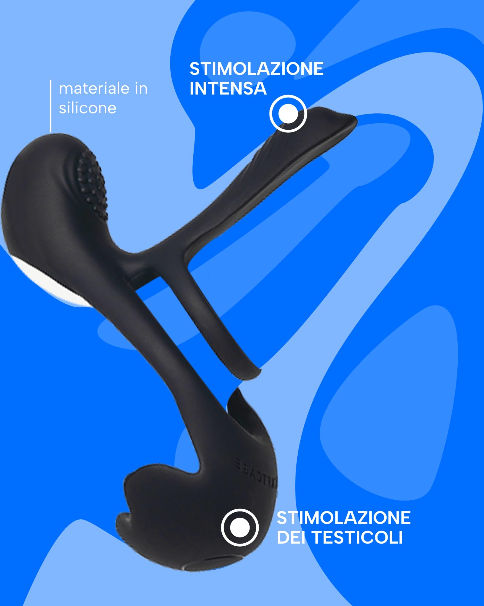 MySecretCase Anello Pene Cockring - Anello Vibrante per Lui e Lei, Vibratore Per Uomo Telecomandato via App, Anelli Pene Sextoy, Stimolatore Fallico Coppia (Nero)