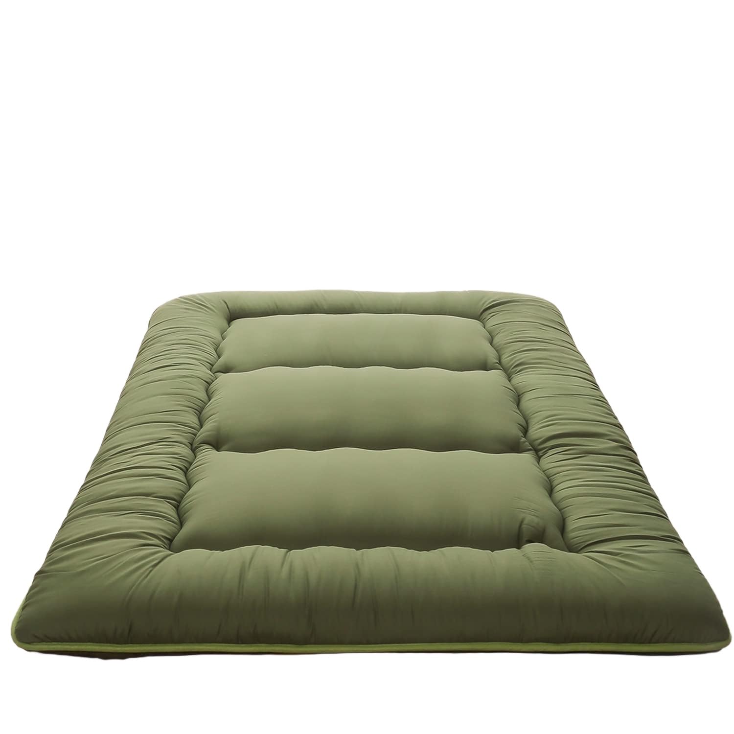 Futón colchón de suelo japonés verde 150x200 cm de tatami plegable con funda
