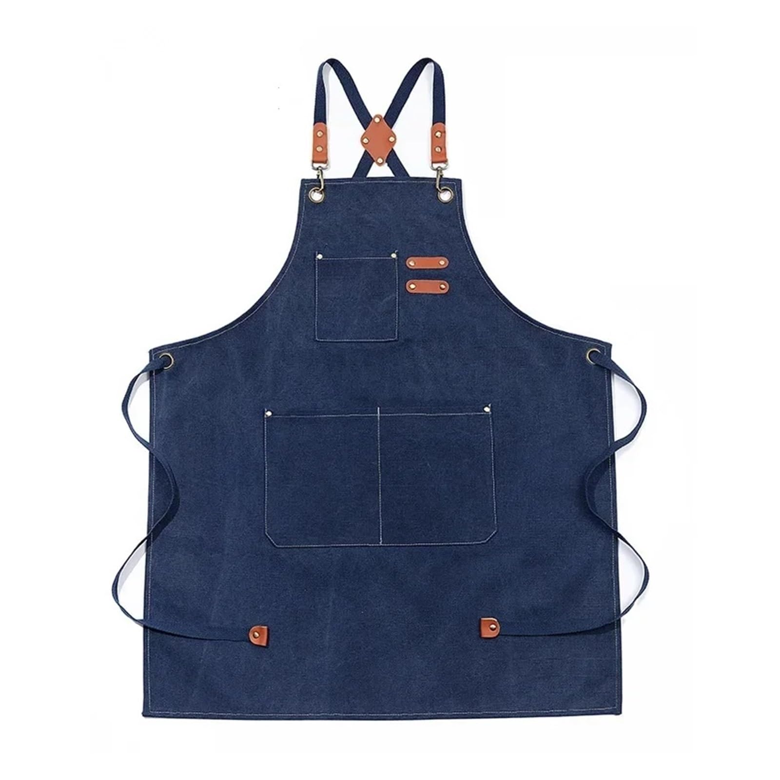 Delantal Delantales de chef for hombre y mujer con bolsillos grandes, lona algodón, espalda cruzada, resistentes ajustables