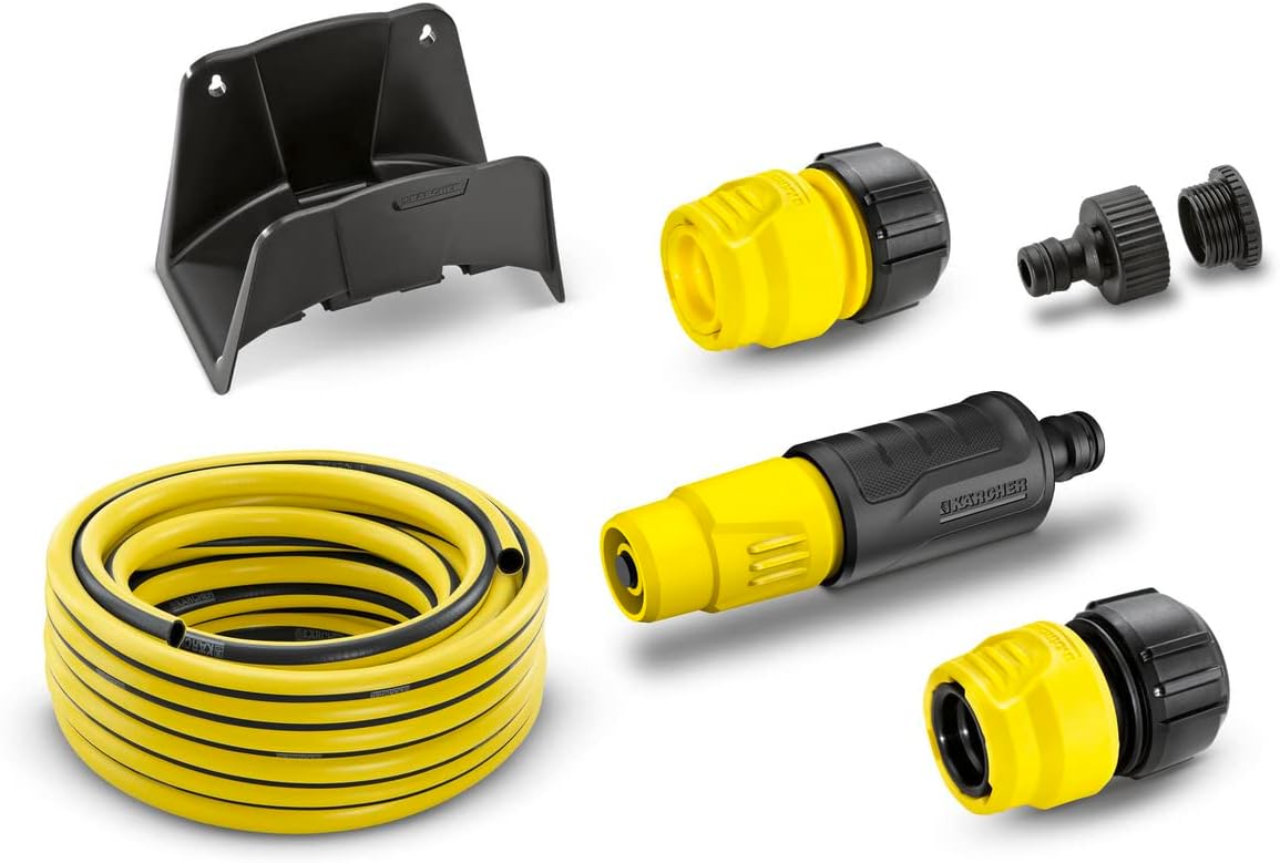 Kärcher26451140 Hose Set with Hose Hanger and 15m 1/2" Primo Flex Hose, Black, Yellow