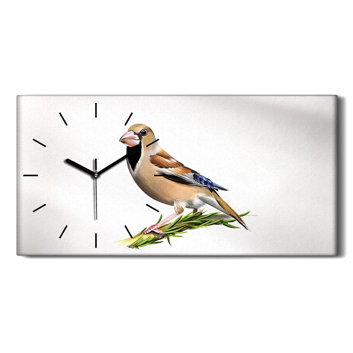 Horloge sans tic-tac 60x30cm tableau moderne abstrait oiseau pour retrouver le sommeil
