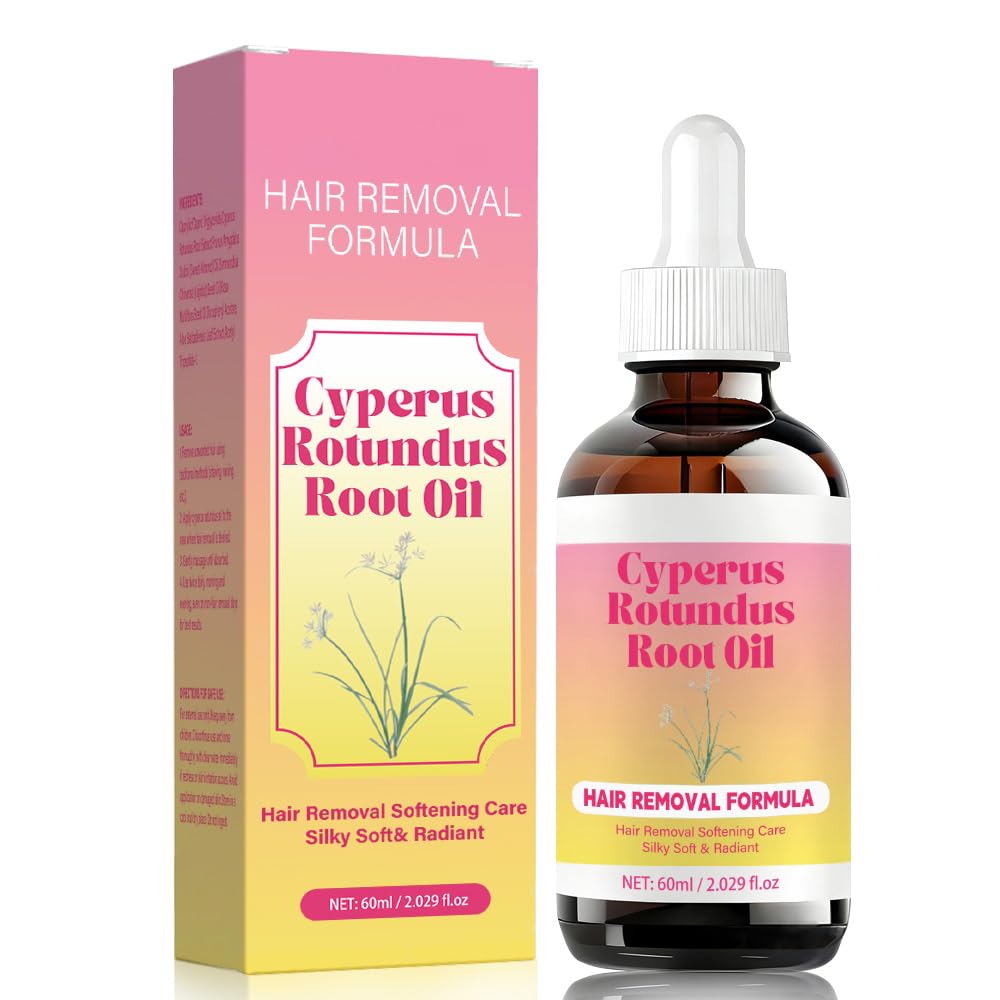 Cyperus Rotundus Oil,Hair removal formula hair inhibition care silky smooth,Natural formula Ideal for Men & Women, 60ml/2 fl.oz