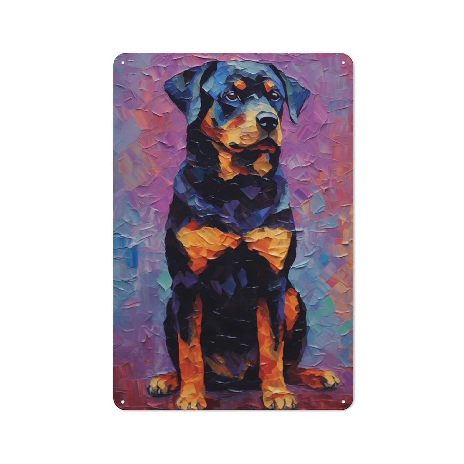 Junmoney Rottweiler Colorful Metal Wall Plaque 30X20cm, Everyday Small Space Decor For Flat, Dorm Room, Lounge Or Cafe