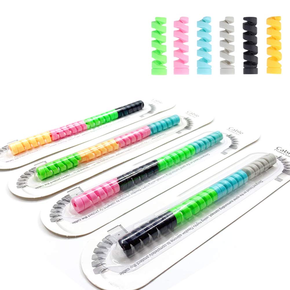 4pcs Easy Use Universal Silicone Accessories Mobile Phone Soft USB Wire Cover Сһаrɡiпɡ Line Data Cable Protector Spiral Winder