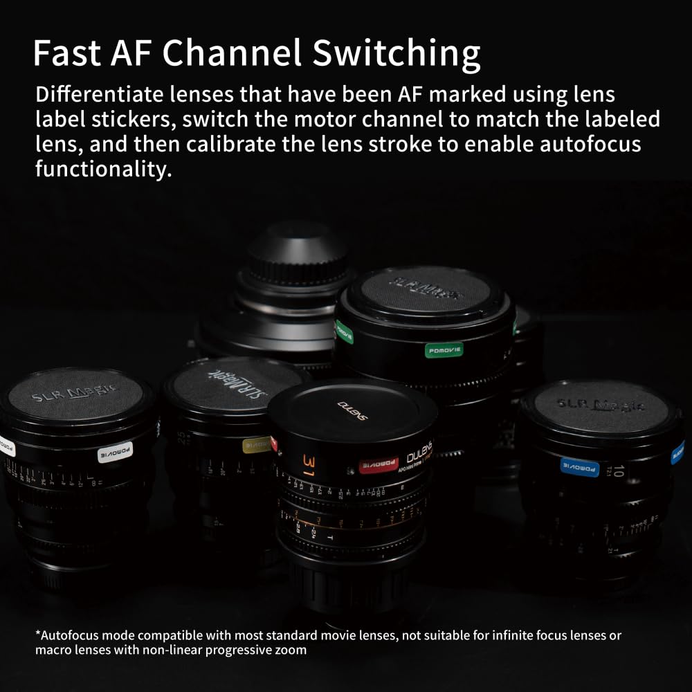 PDMOVIE Live Air 3 Smart PD-BTMP-S LiDAR Autofocus Motor for Manual Lenses with Focus Limit or DSLR Lenses Without Focus with Depth of Field Scale