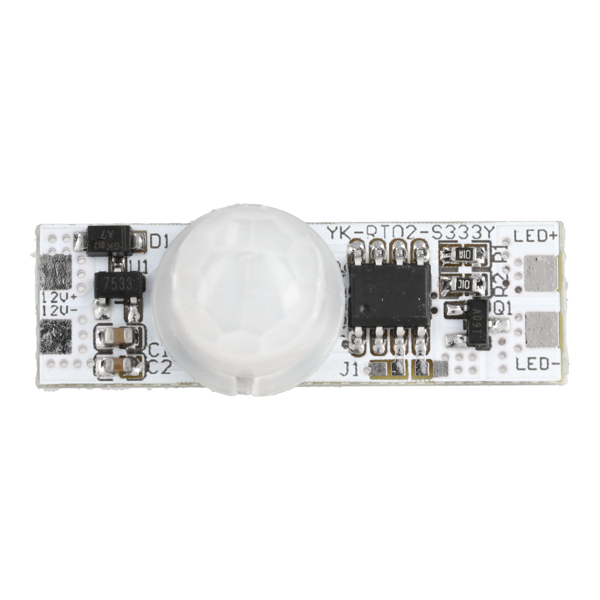 Jandei - Interruttore con sensore di movimento PIR su PCB per striscia LED ed elettronica, funzionamento a 12 V e 24 V DC 96 W, dimensioni ridotte per supporti su profilo in alluminio