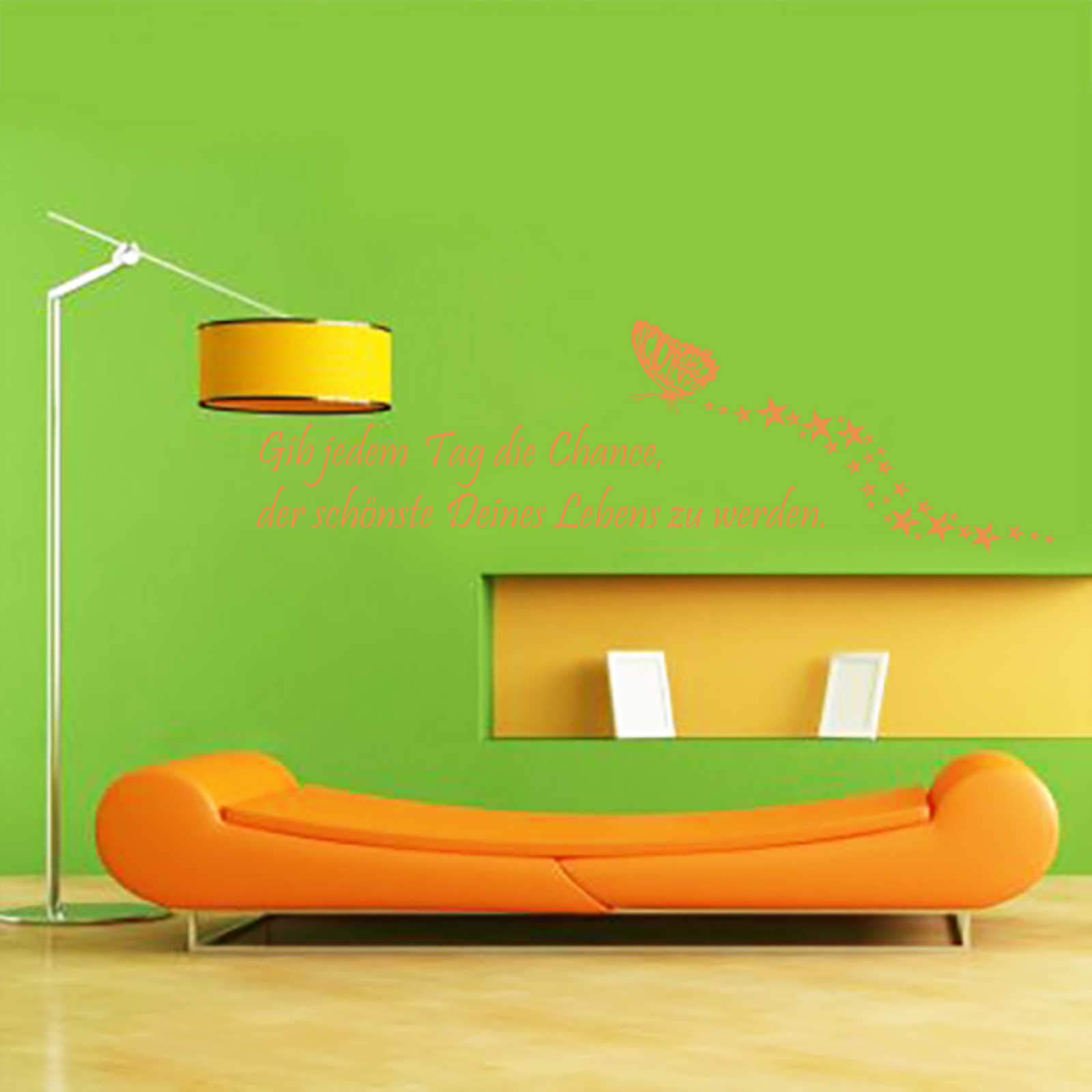 INDIGOS UG - Decalcomanie da muro - adesivi da parete - Murale - Dare ogni giorno la possibilità - 120 cm x 36 cm arancione - Decorazione per soggiorno, camera dei bambini, ufficio, scuola