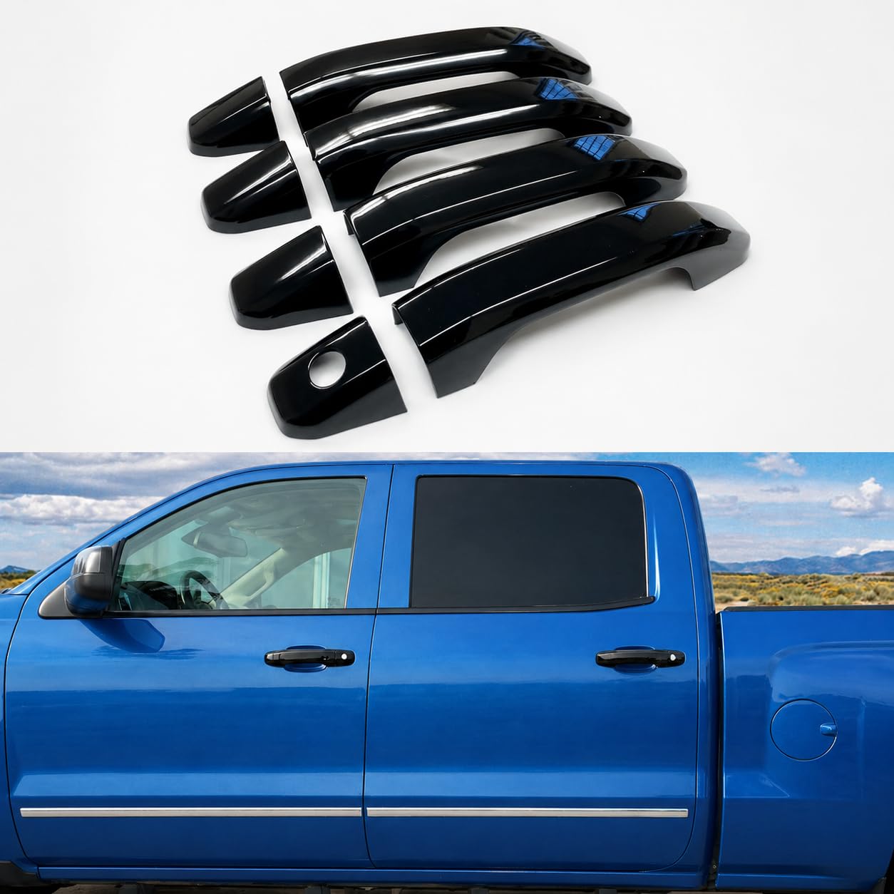 Ultra Finish Glossy-Black Series 8pcs Door Handle Covers