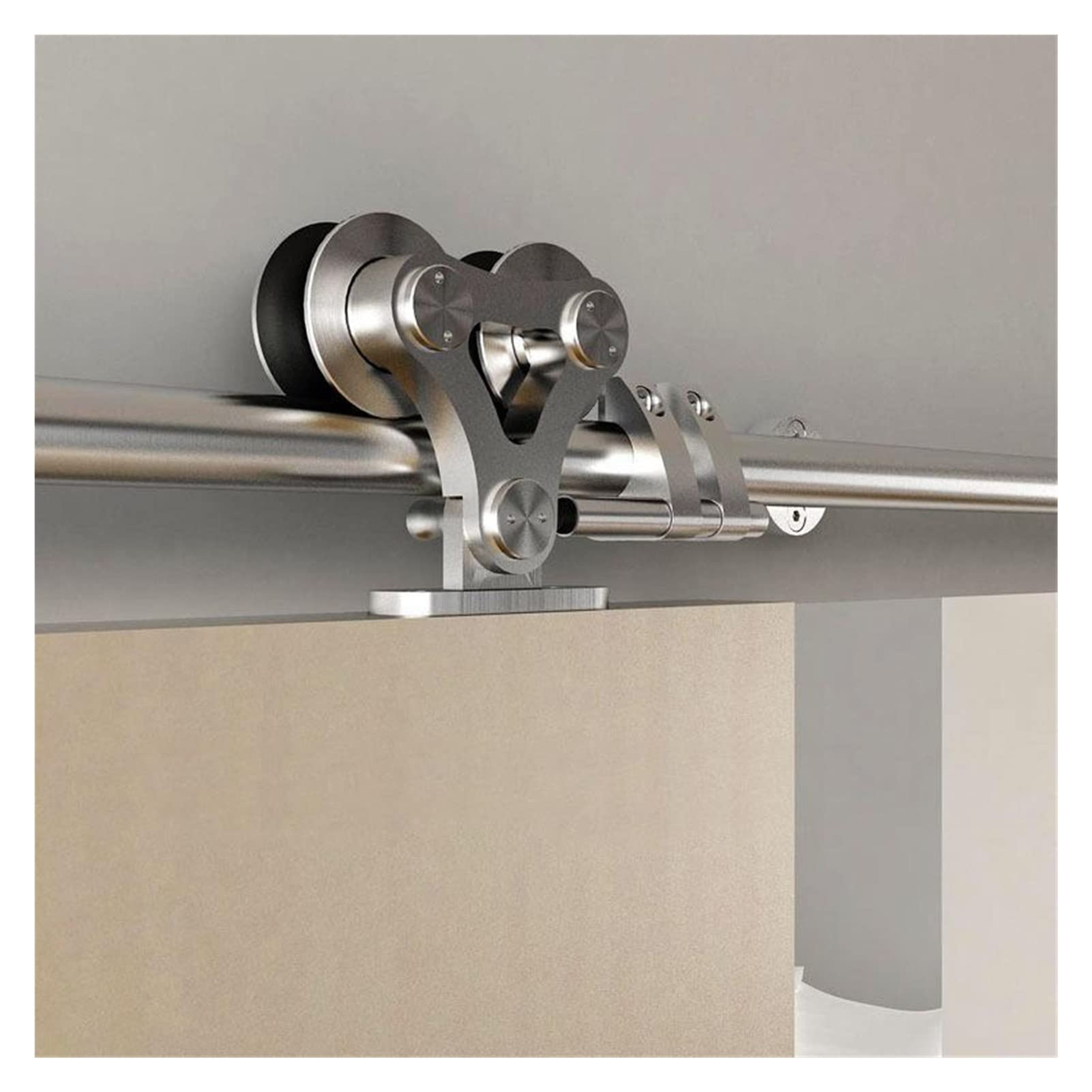 Edede 13Ft Double Kit Sliding Door Hardware Sliding Barn Door Hardware Top Mounted Dual Wheel Stainless Steel(13Ft Double Kit)