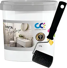 Tinta para Azulejo Branco 1,0kg Base Água Fosca Alta Cobertura Sem Primer Secagem Rápida para Banheiro e Cozinha