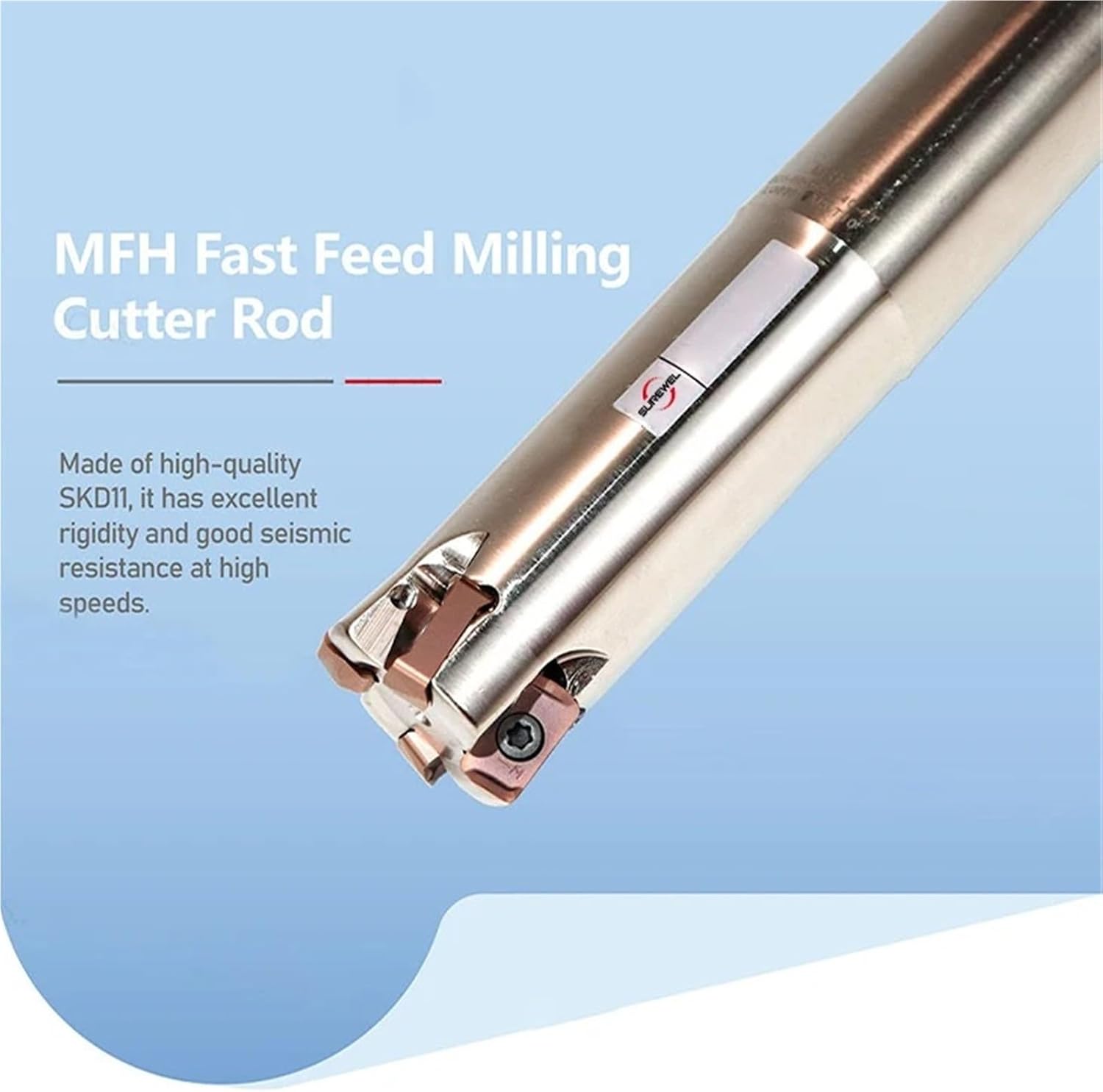 Milling Cutter Bar MFH03R Tool Holder, Hi-Feed milling Cutting Head, can Hold Inserts LOGU030310(D21-C20-160-3T)