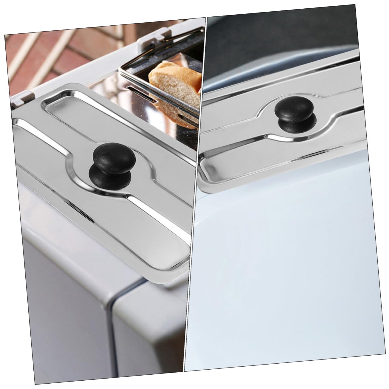 Mikikit 2 piezas Cubierta para Máquina de Desayuno Tapa de Acero Inoxidable para Tostadora Protector de Utensilios de Cocina Compatible Mayoría de Tostadoras Domésticas