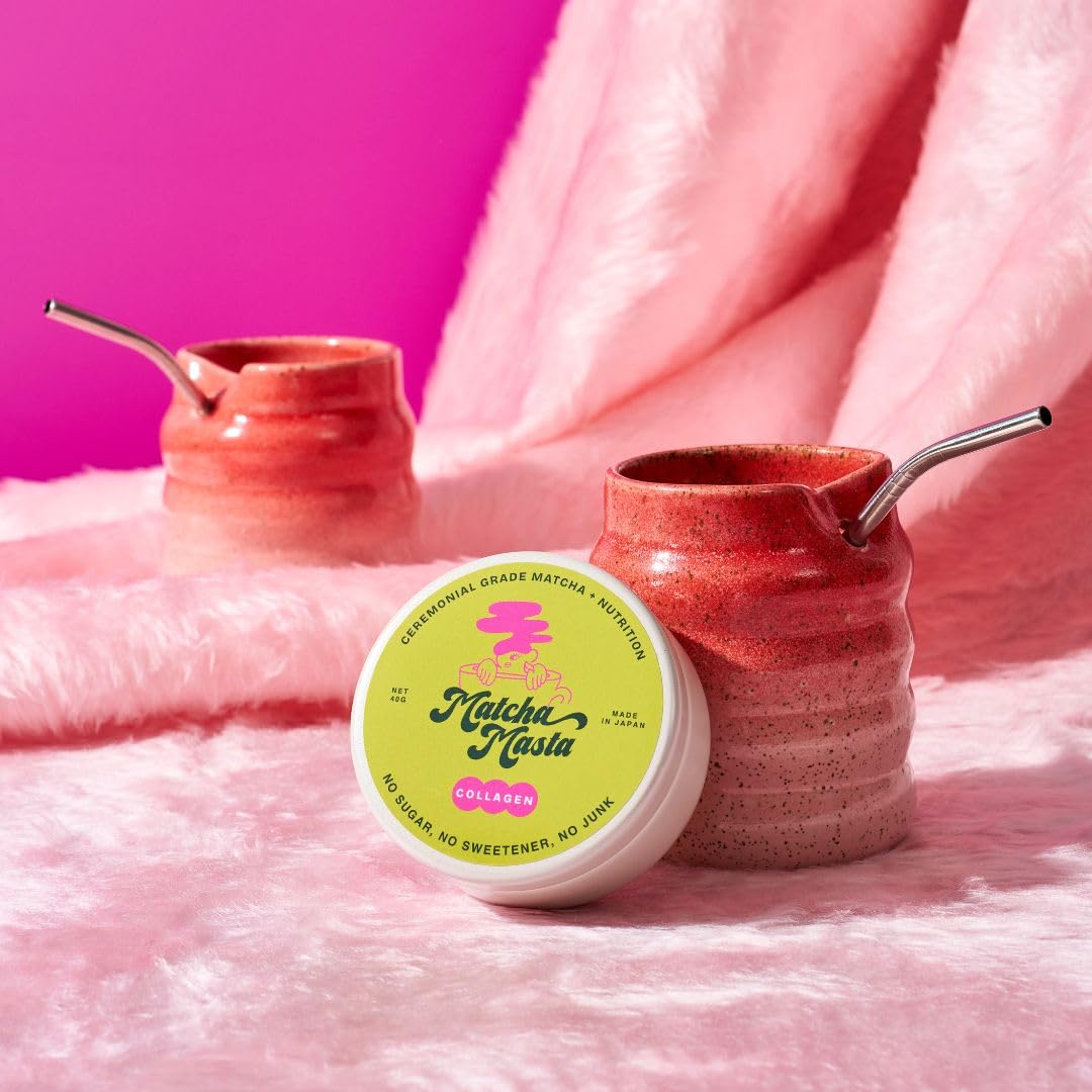 Matcha Masta Matcha Collagen 40g 1 41 oz Ceramics Essentials Handmade Ceramic Matcha Bowl Whisk Stand Matcha Tools — view 8