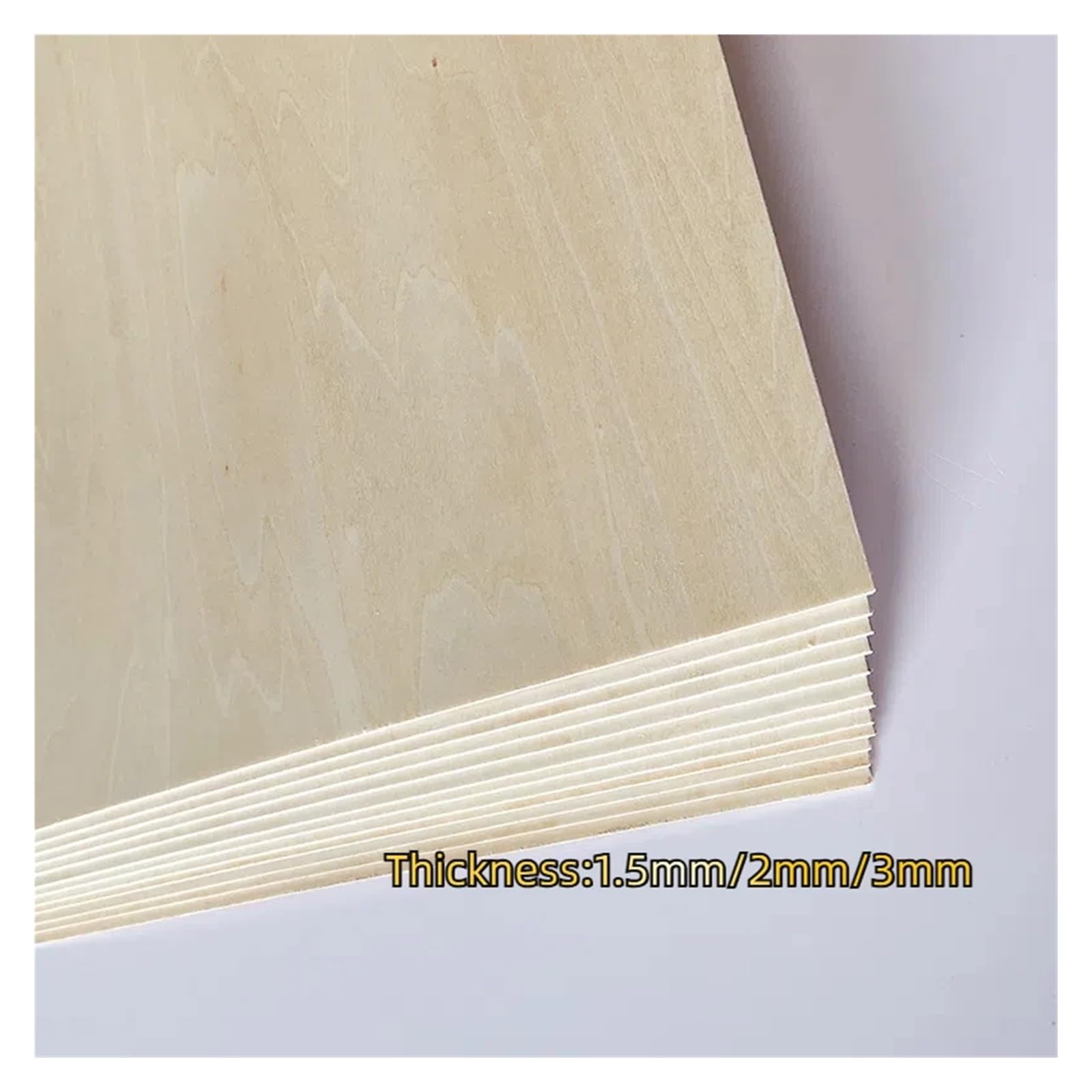 Niedokończone arkusze lipy 1,5-3 mm 3/5 opakowań do modelowania, rzeźbienia, grawerowania(150mmx150mm 5PCS,2mm)