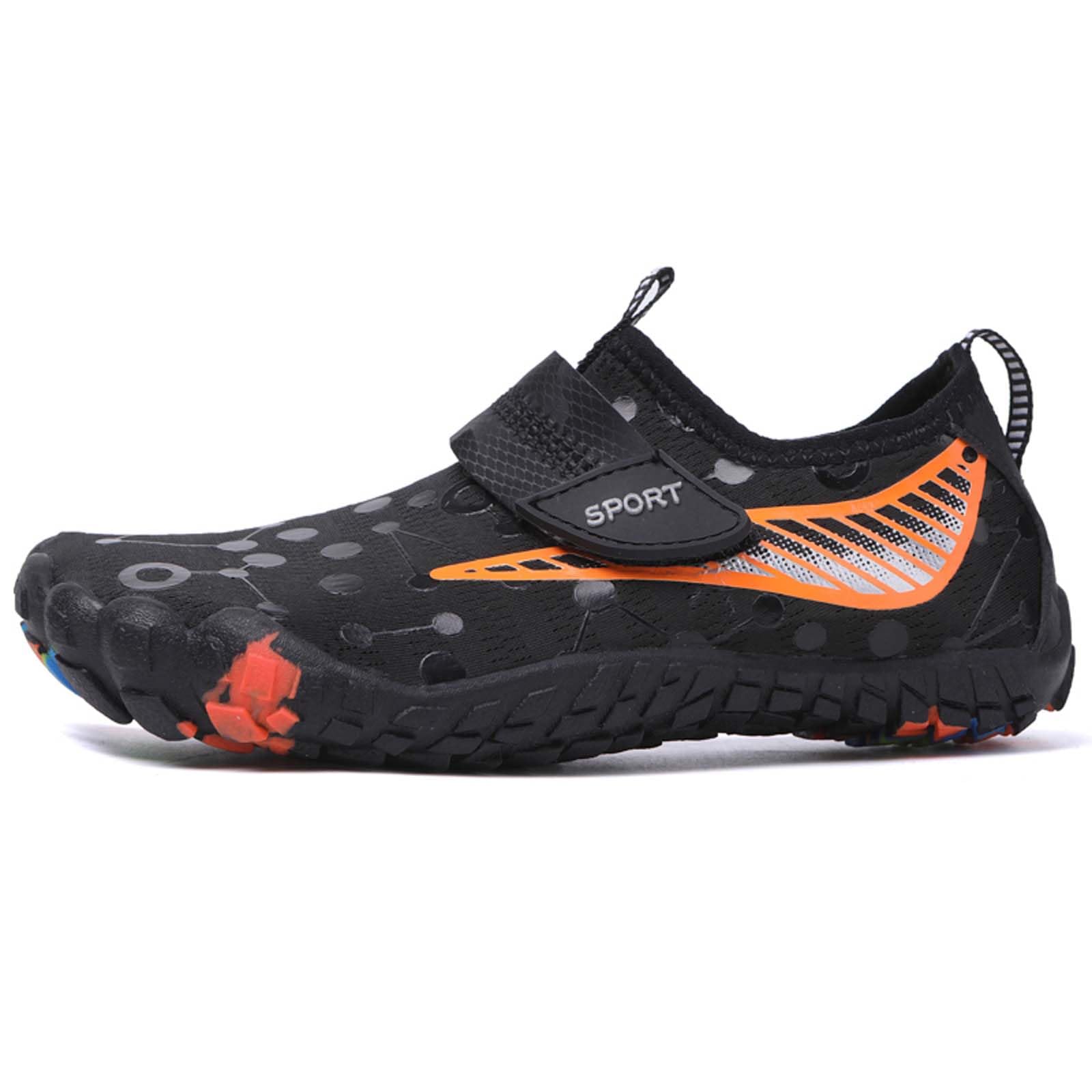 Boys Girls Water Shoes Kids Barefoot Aqua Socks Fast Dry Swim Beach Walking Athletic Sports Boat Shoe for Toddler Little Big Kid Black