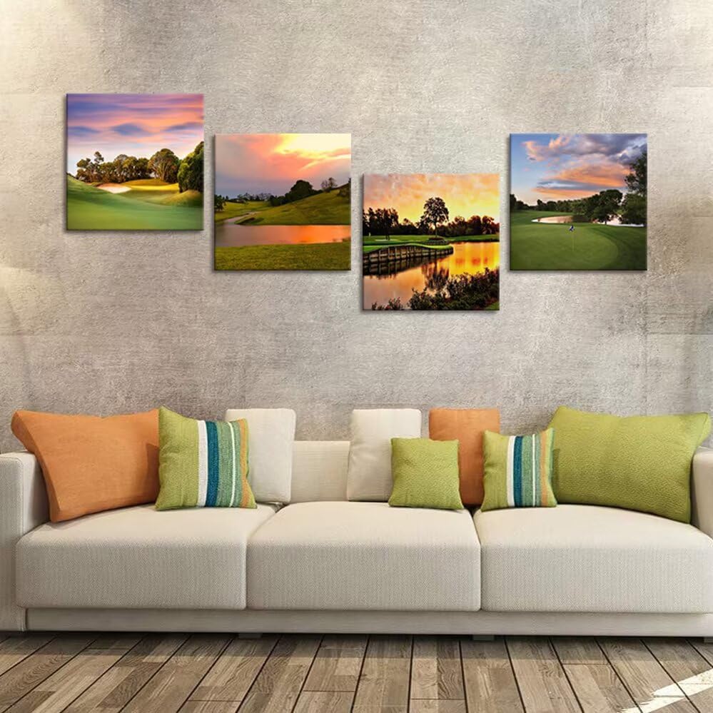 Miniatura 5 de Imágenes artísticas para pared de campo de golf, póster en lienzo impreso de golf de Estados Unidos, decoración de pared para sala de estar,